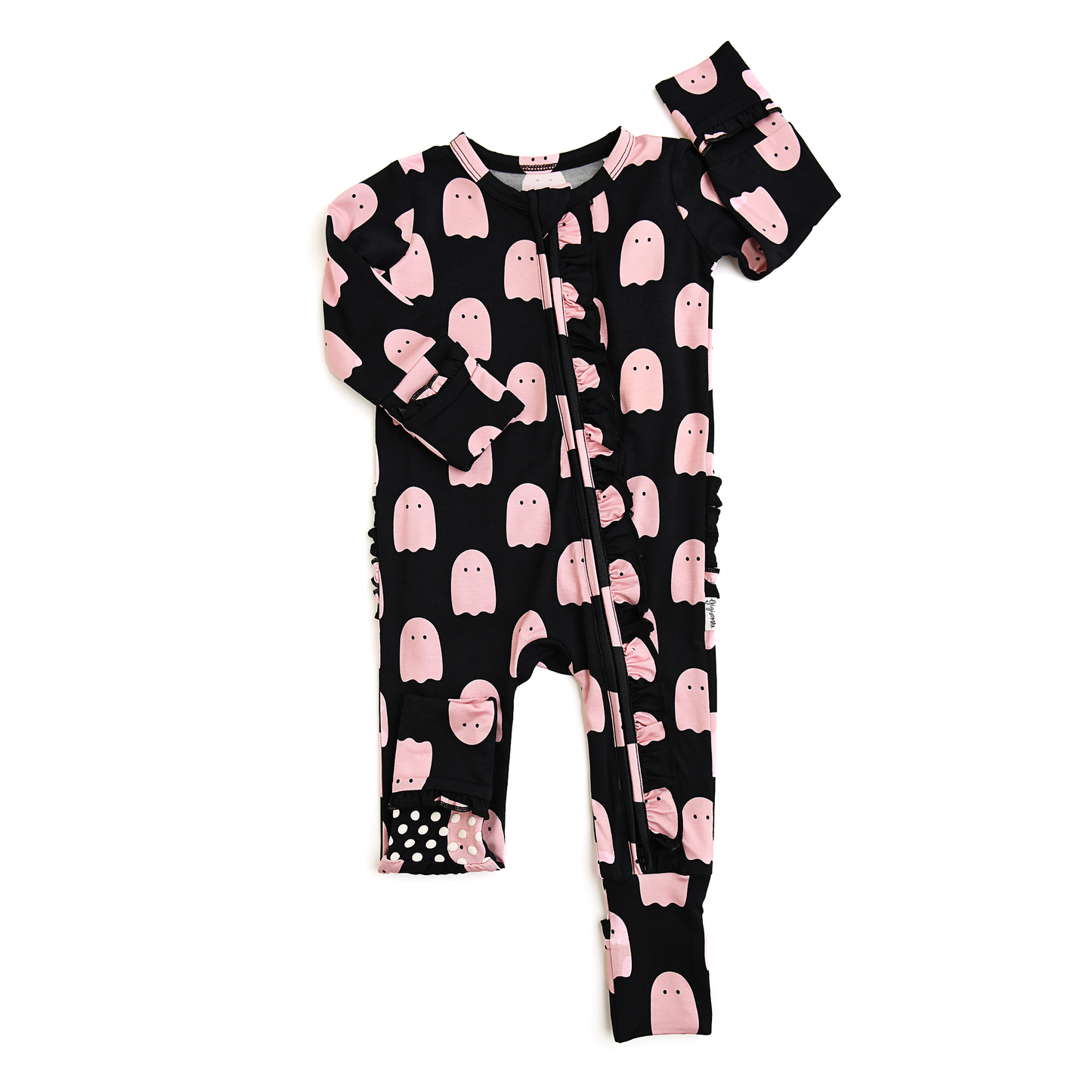 Shade Black RUFFLE ZIP Bamboo Sleepies Little Halloween