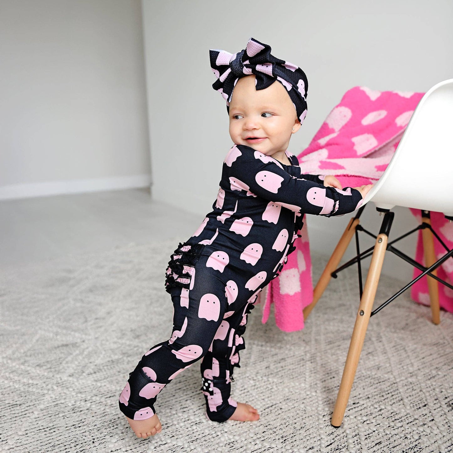 Shade Black RUFFLE ZIP Bamboo Sleepies Little Halloween