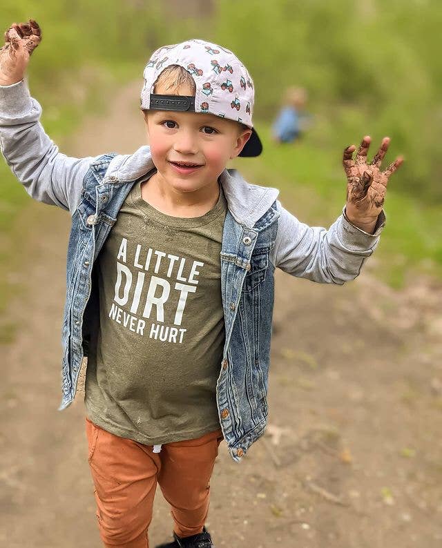 A Little Dirt Never Hurt Kids T-shirt | Eco Friendly Tee