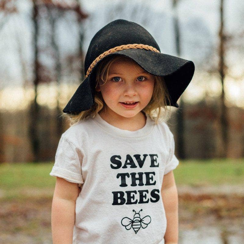 Save the Bees Kids Tshirt | Retro Graphic Pollinator Tee
