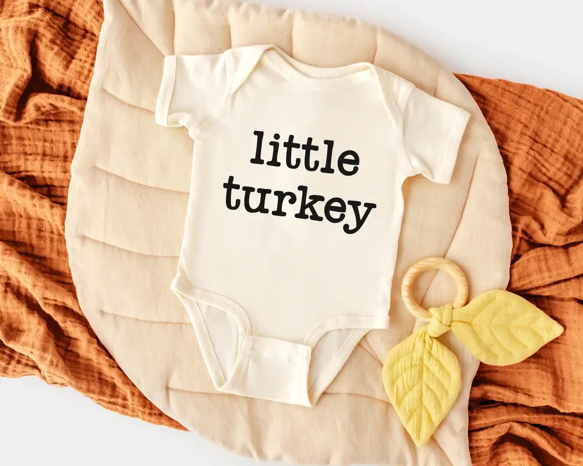 Little Turkey Baby Bodysuit | Thanksgiving Baby Shirt