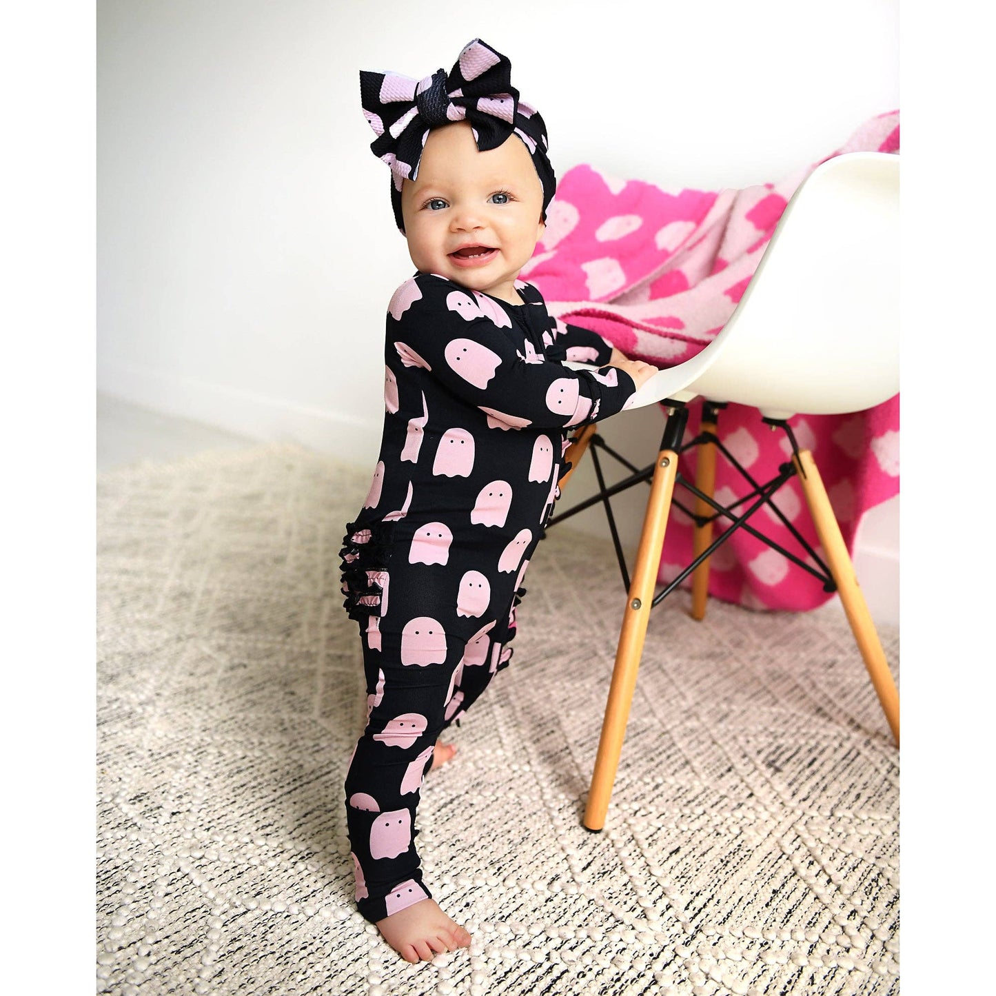 Shade Black RUFFLE ZIP Bamboo Sleepies Little Halloween