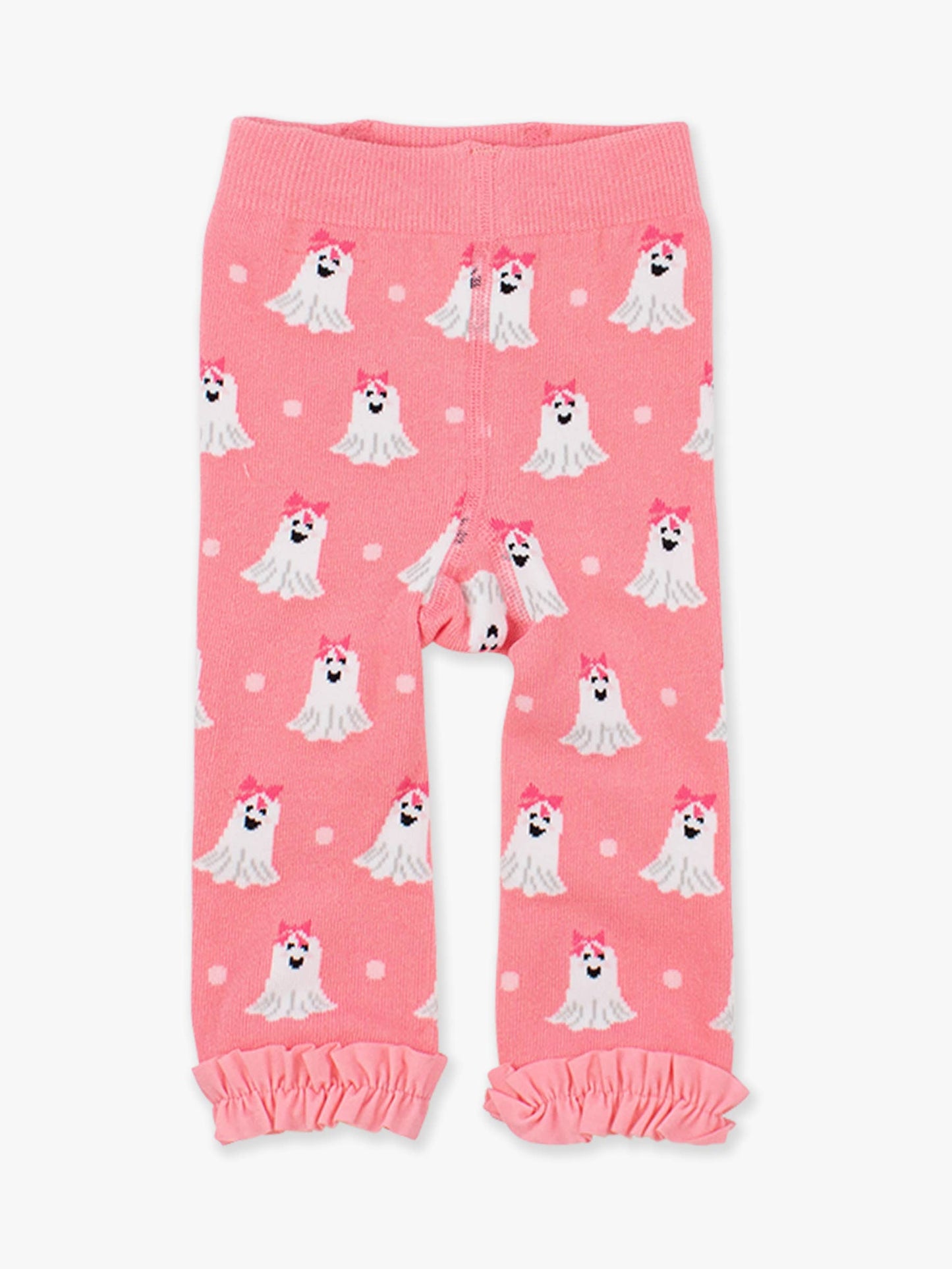 Girls Ghostie Dots Patterned Footless Ruffle Tights