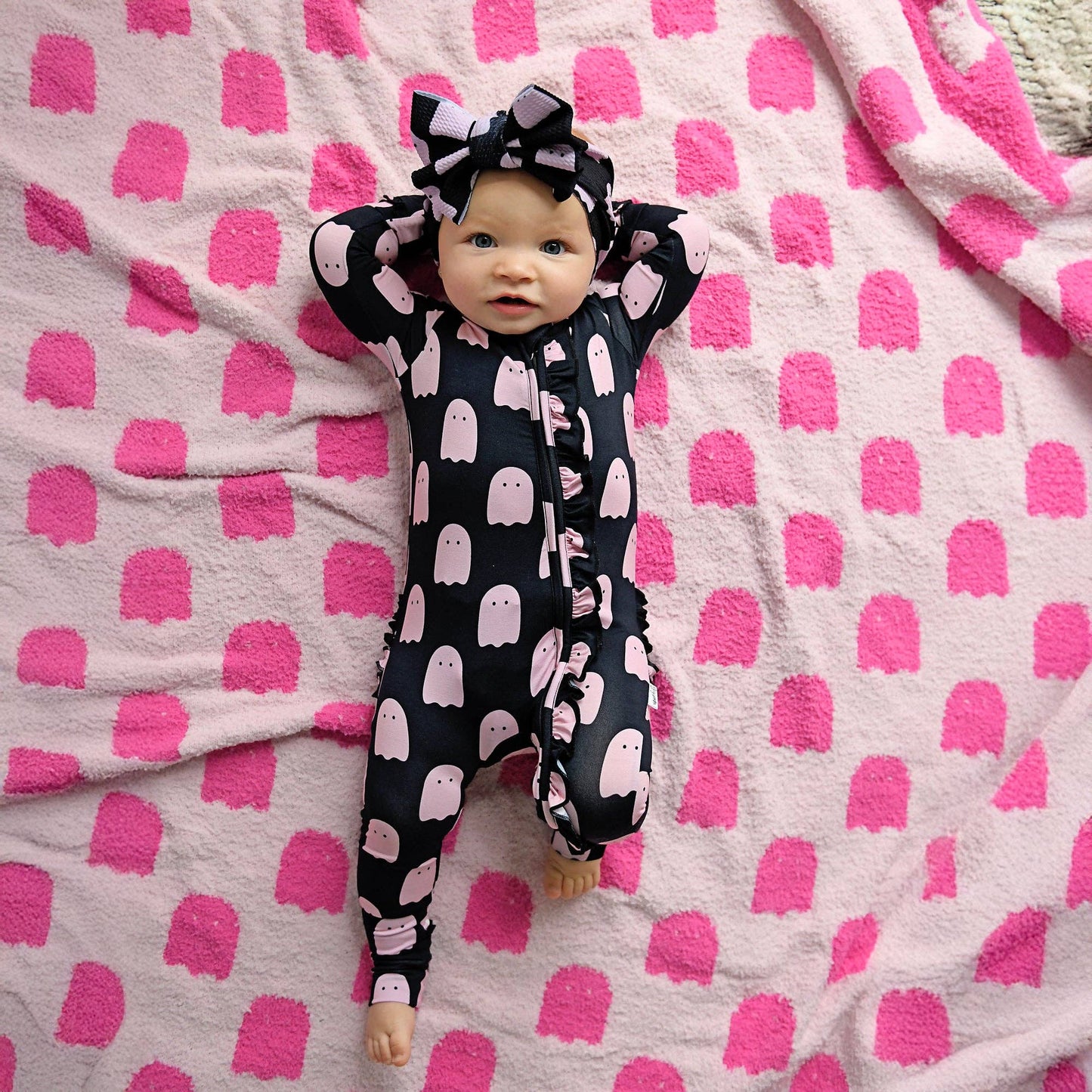 Shade Black RUFFLE ZIP Bamboo Sleepies Little Halloween