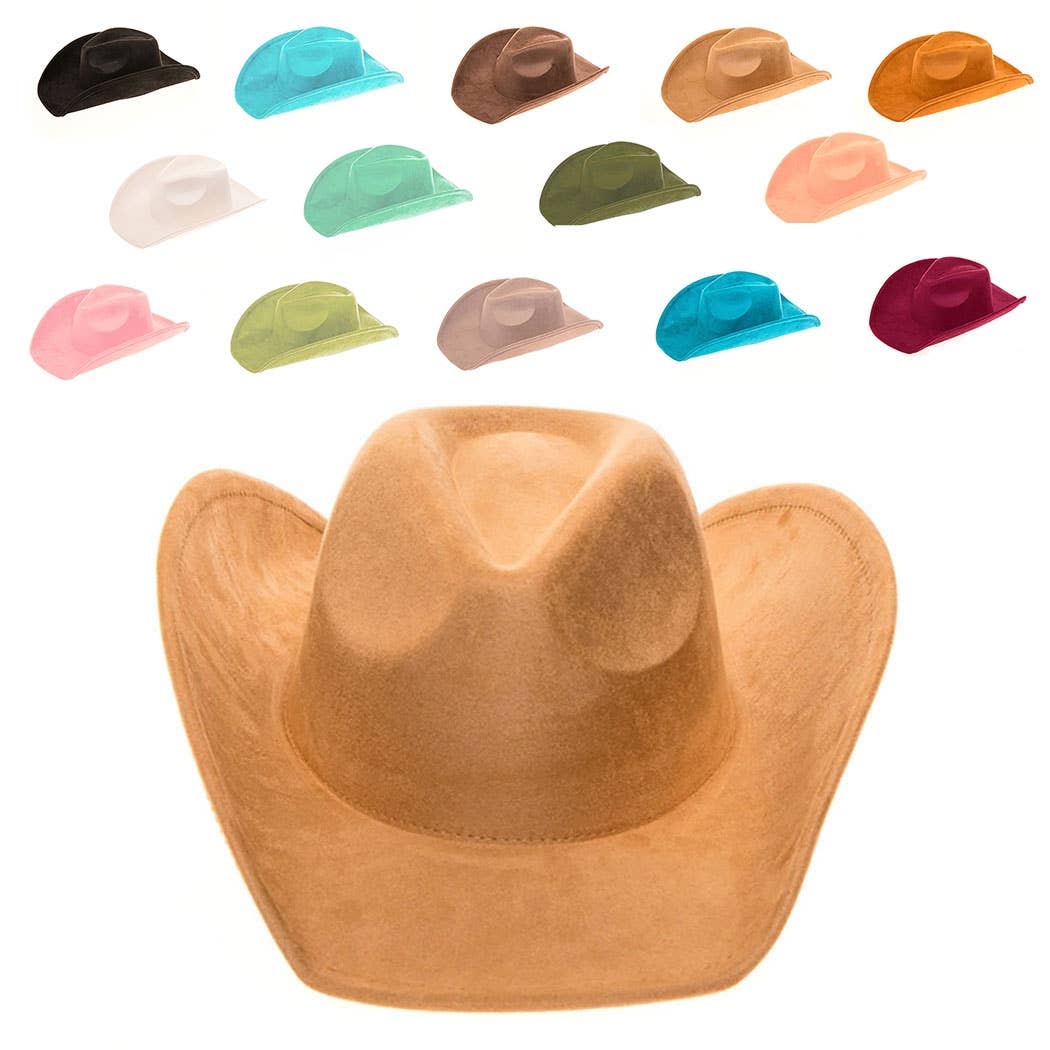 Vegan Suede Classic Cowboy Hat - Adjustable & Durable