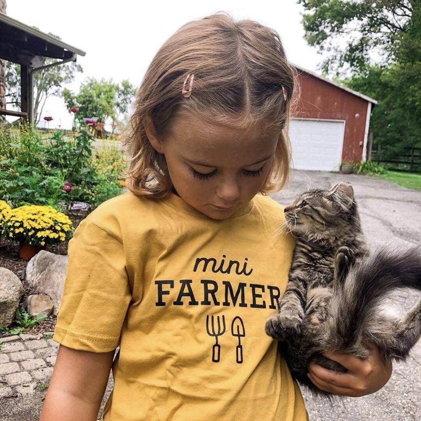 Mini Farmer Kids T-shirt | Eco Friendly Farm Graphic Tee