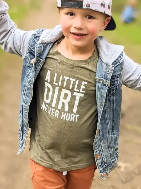 A Little Dirt Never Hurt Kids T-shirt | Eco Friendly Tee