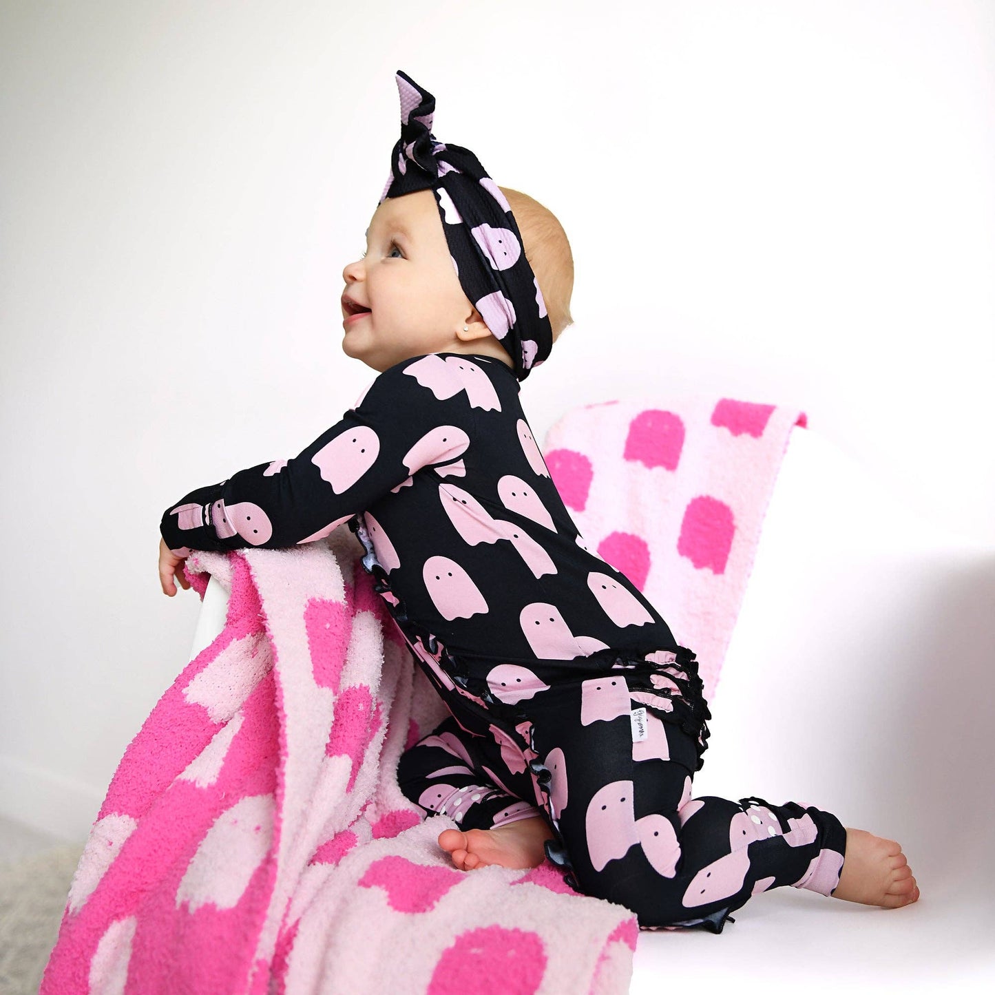 Shade Black RUFFLE ZIP Bamboo Sleepies Little Halloween