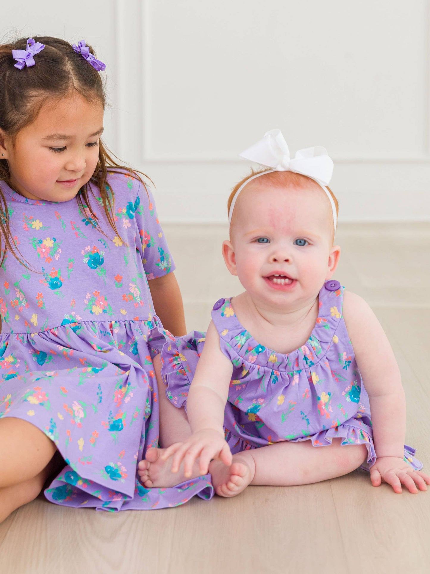 Baby Girls Purple Garden Knit Swing Top and Bloomer Set