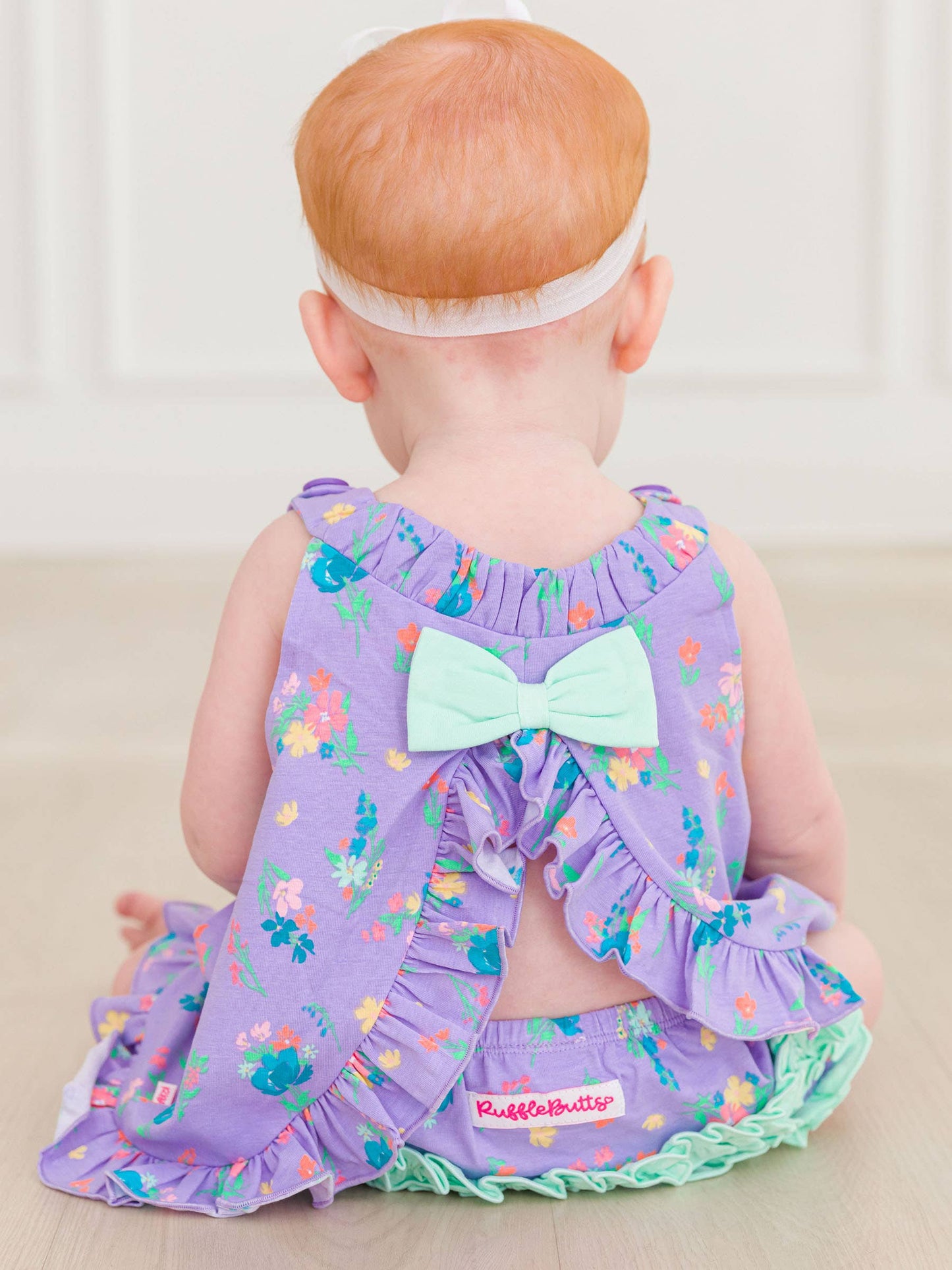 Baby Girls Purple Garden Knit Swing Top and Bloomer Set