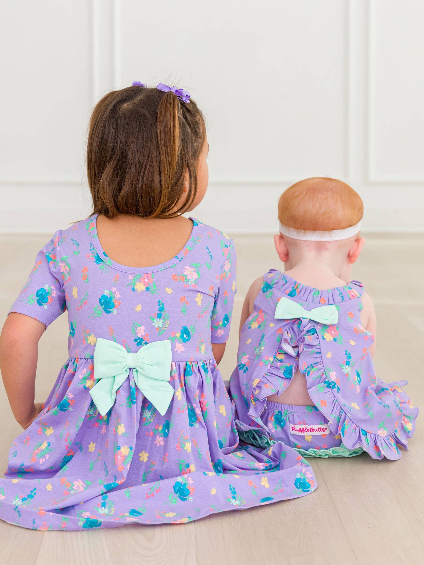 Baby Girls Purple Garden Knit Swing Top and Bloomer Set