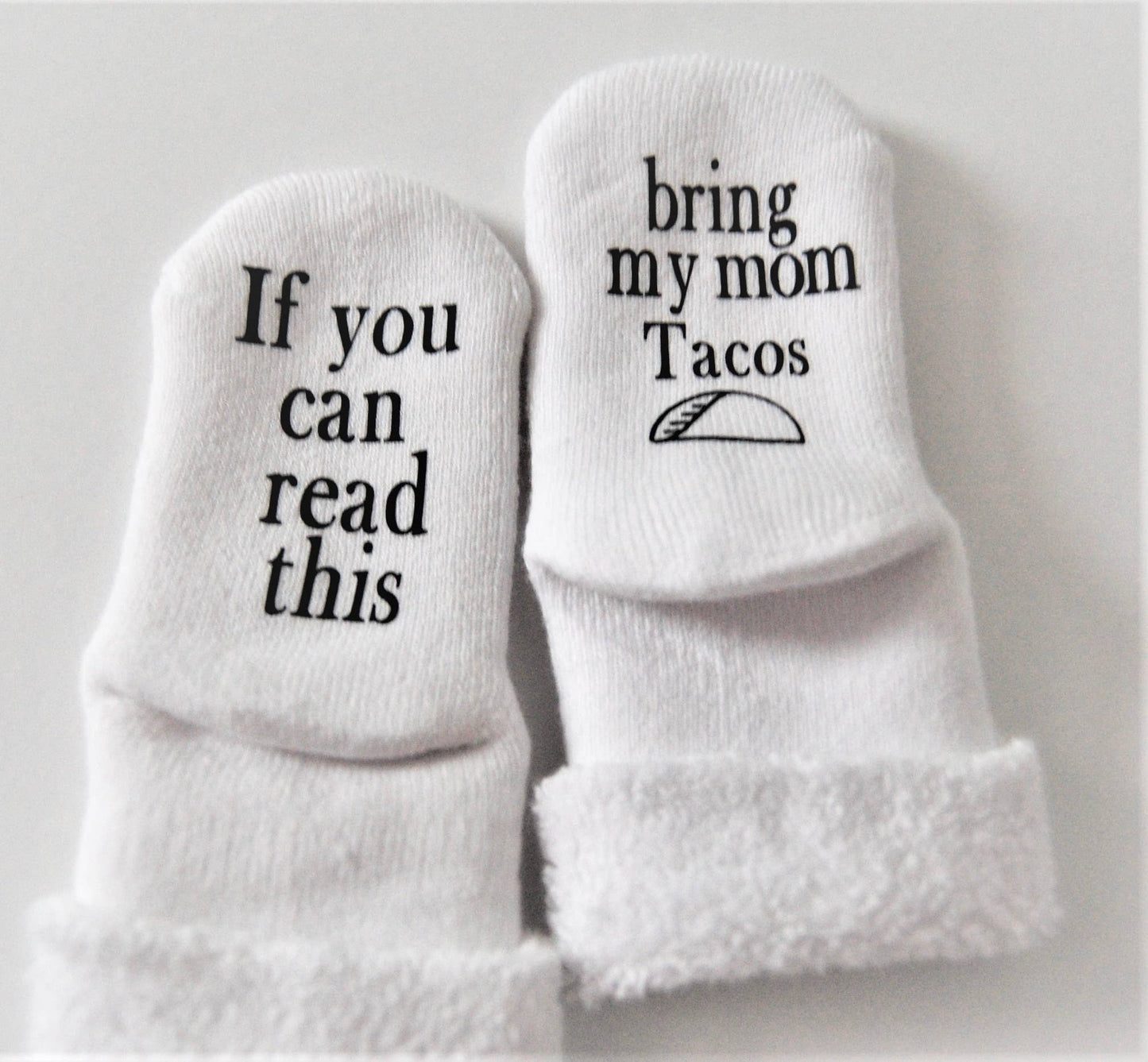 Bring My Mom Tacos Baby Socks | Baby Items | Taco Items