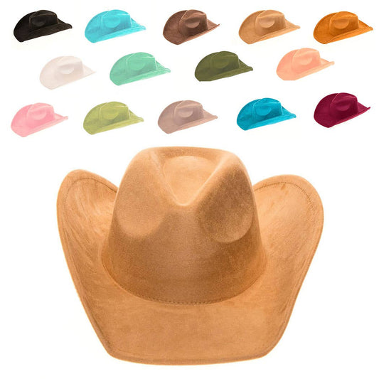 Vegan Suede Classic Cowboy Hat - Adjustable & Durable