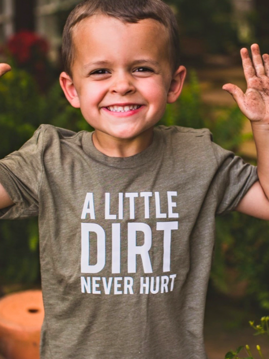 A Little Dirt Never Hurt Kids T-shirt | Eco Friendly Tee