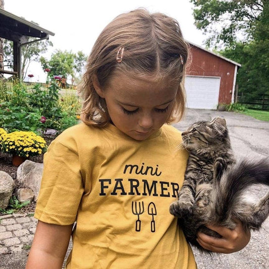 Mini Farmer Kids T-shirt | Eco Friendly Farm Graphic Tee